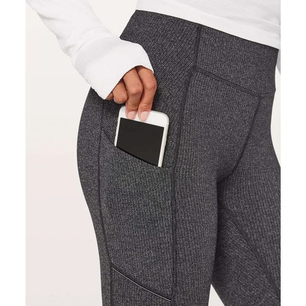 LULULEMON Speed Up Tight 28" Sz 4 Power Luxtreme Variegated Knit lack Heathered - Picture 5 of 12